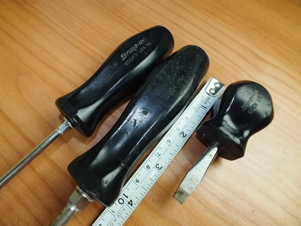 3 Snap On Screwdriver SDD4 , SDP31 , SDD1 Flat Tip / Phillips . USA - NOT China - Image 2 of 4