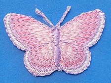 PINK BUTTERFLY   PATCH IRON ON   