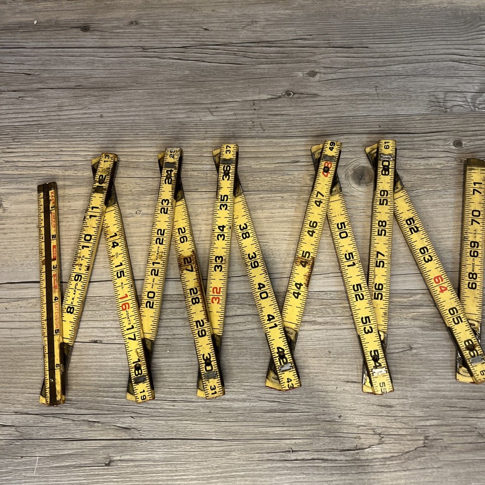 Vintage Wood Lufkin X46 Red End 6 Foot Folding Extension Ruler ...