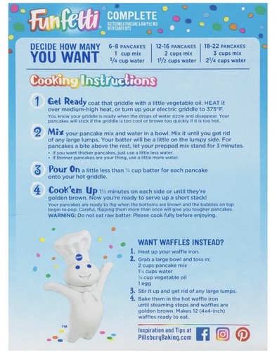 2 PACK of Pillsbury Funfetti Complete Buttermilk Pancakes & Waffle Mix 28oz - 第 2/3 張圖片