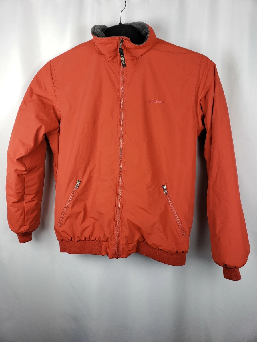 LL Bean Warm Up Jacket Fleece Lined Mens L Tall Pumpkin Orange NWOT 3 Season