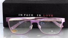 Dansh Inface IF8435 Rectangle Pink Frame Glasses $265 NIB #27