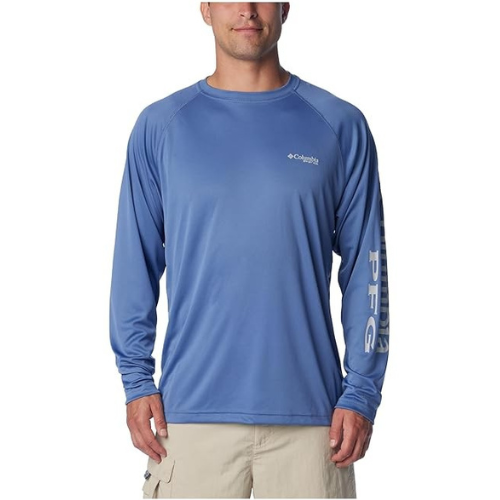 Columbia Pfg Terminal Tackle T-shirt à manches longues pour homme, blanc/logo bleu nuit, taille L : Columbia Columbia Pfg Terminal Tackle T-shirt à manches longues pour homme, blanc/logo bleu nuit, taille L : Columbia