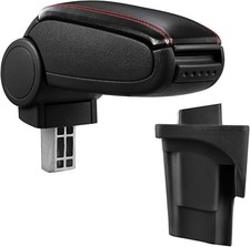 Brückenarmlehne Stauraum Bracciolo Aus Kunstleder Rot Für SEAT Leon 2005-2012