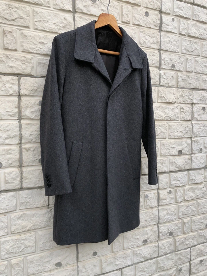 Tiger of Sweden Aleric Gray Melange Wool Coat EU46 Eco Luxury Sustainable Scandi - Image 2 of 4