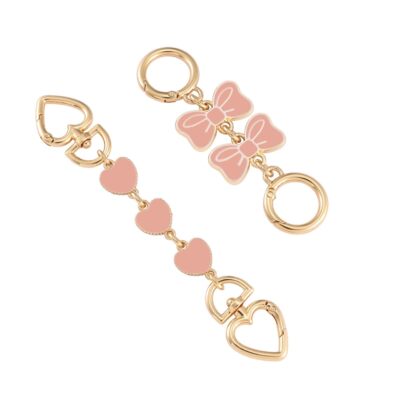 2PCS Pink Purse Chain Extender Bag Extender Chain Purse Strap Extenders Purse...