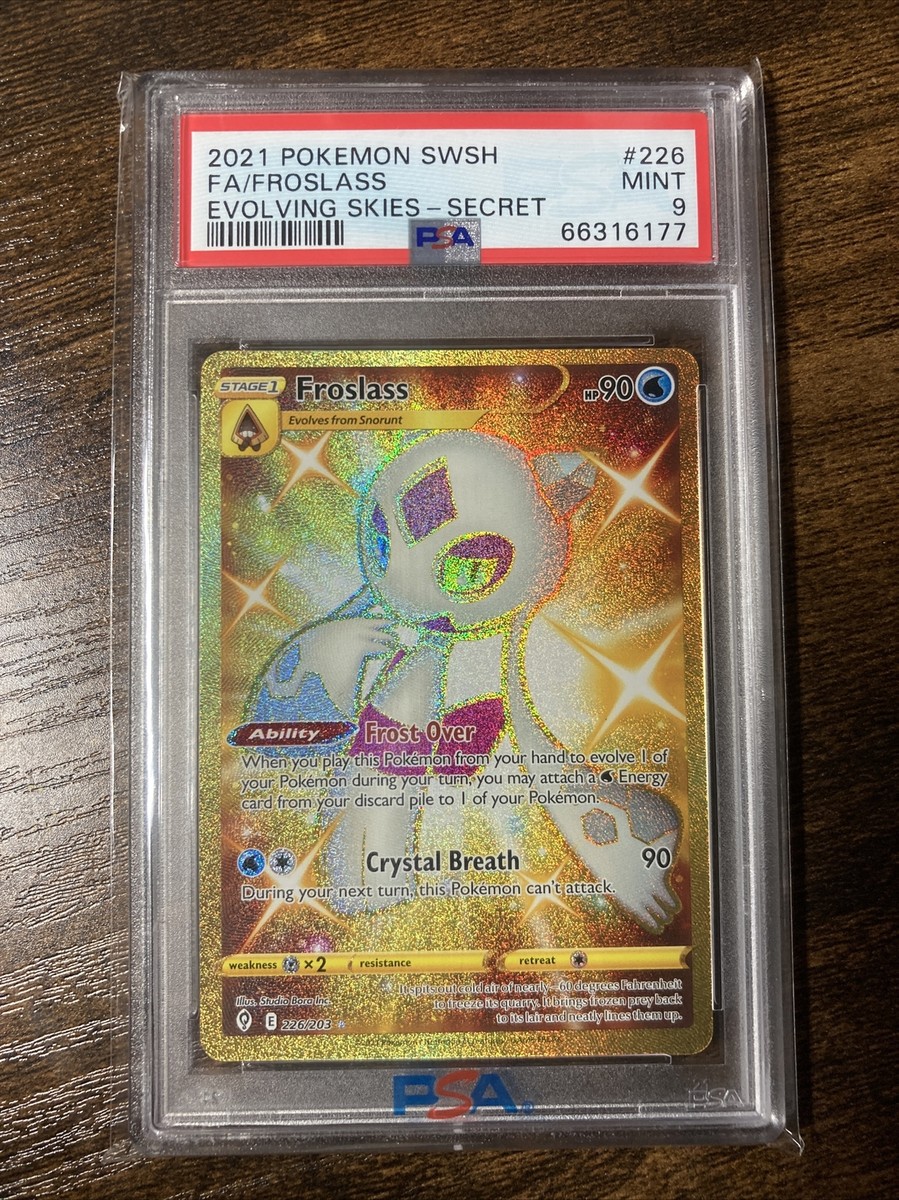 Pokémon TCG Froslass Evolving Skies 226/203 Holo Secret Rare PSA 9