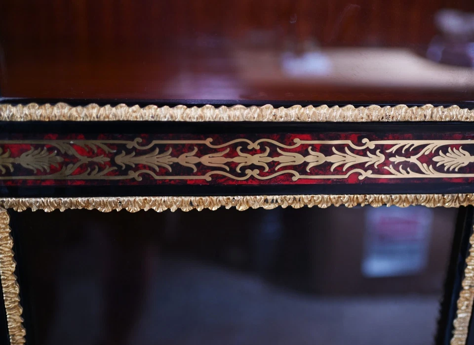 Французский витринный шкаф Boulle инкрустация библиотека - Изображение 4 из 4