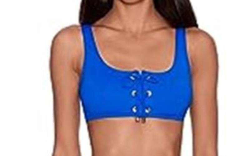 879 Lauren Ralph Lauren beach front laced bra bikini top ROYAL