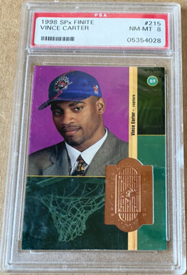1998 SPx Finite VINCE CARTER #215 RC Rookie 580 /2500 PSA 8 NM-MT