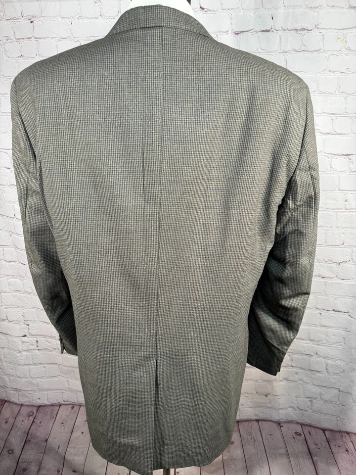 JOSEPH & FEISS Mens Brown HOUNDSTOOTH CHECK Sport Coat Blazer Jacket SIZE 46L - Image 4 of 4