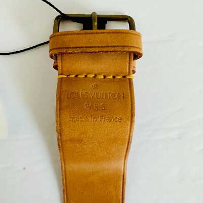 AUTHENTIC LOUIS VUITTON VACHETTA LUGGAGE TAG AND STRAP SET MADE IN