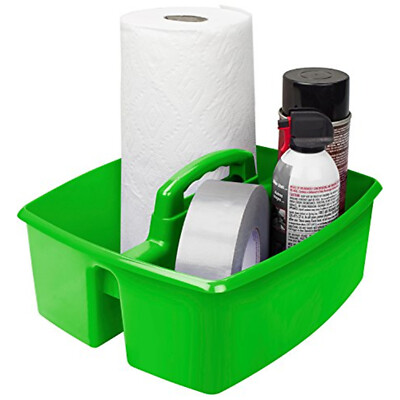 Storex Large 2 Compartment Cubby Bin, 6-Pack Green