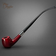 Mr. Brog WOODEN TOBACCO SMOKING PIPE 59 Hobbit Natural Churchwarden Red+ Box
