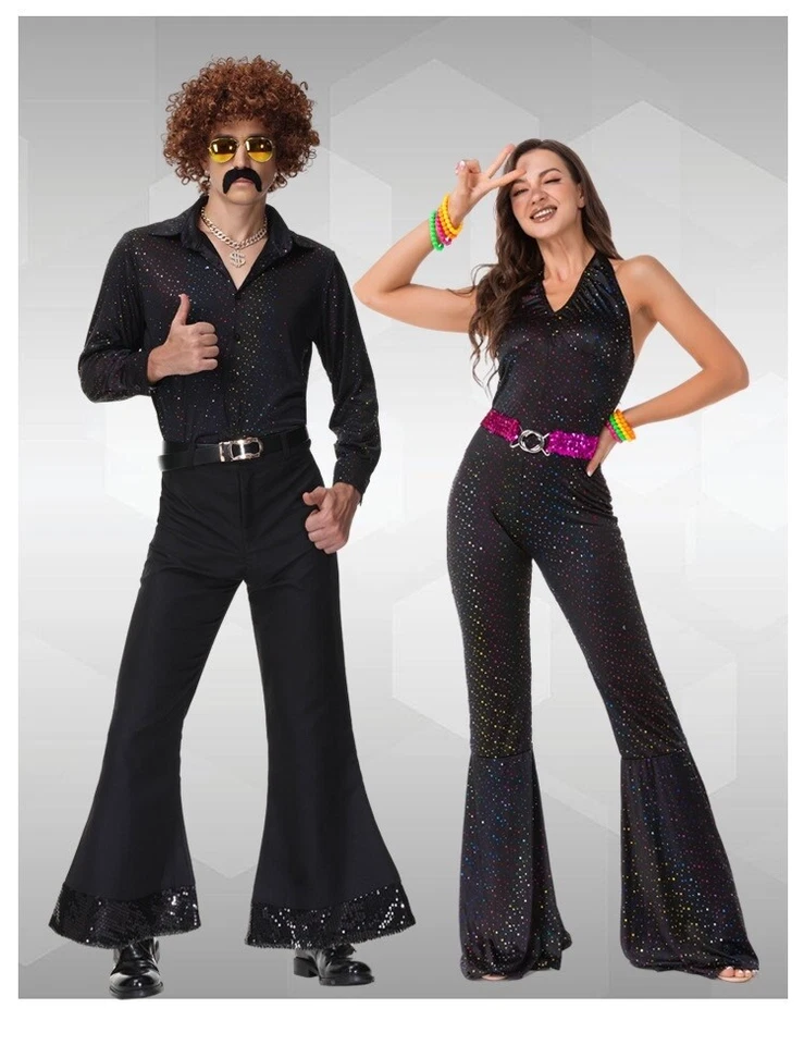 Couple 70s 60s Disco costume Saturday night Fever Retro Retro Hippie Hippy 1970s - Image 2 of 4
