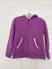 Lands' End Girls Purple Sherpa Lined Full Zip Hoodie Jacket, Sz: M