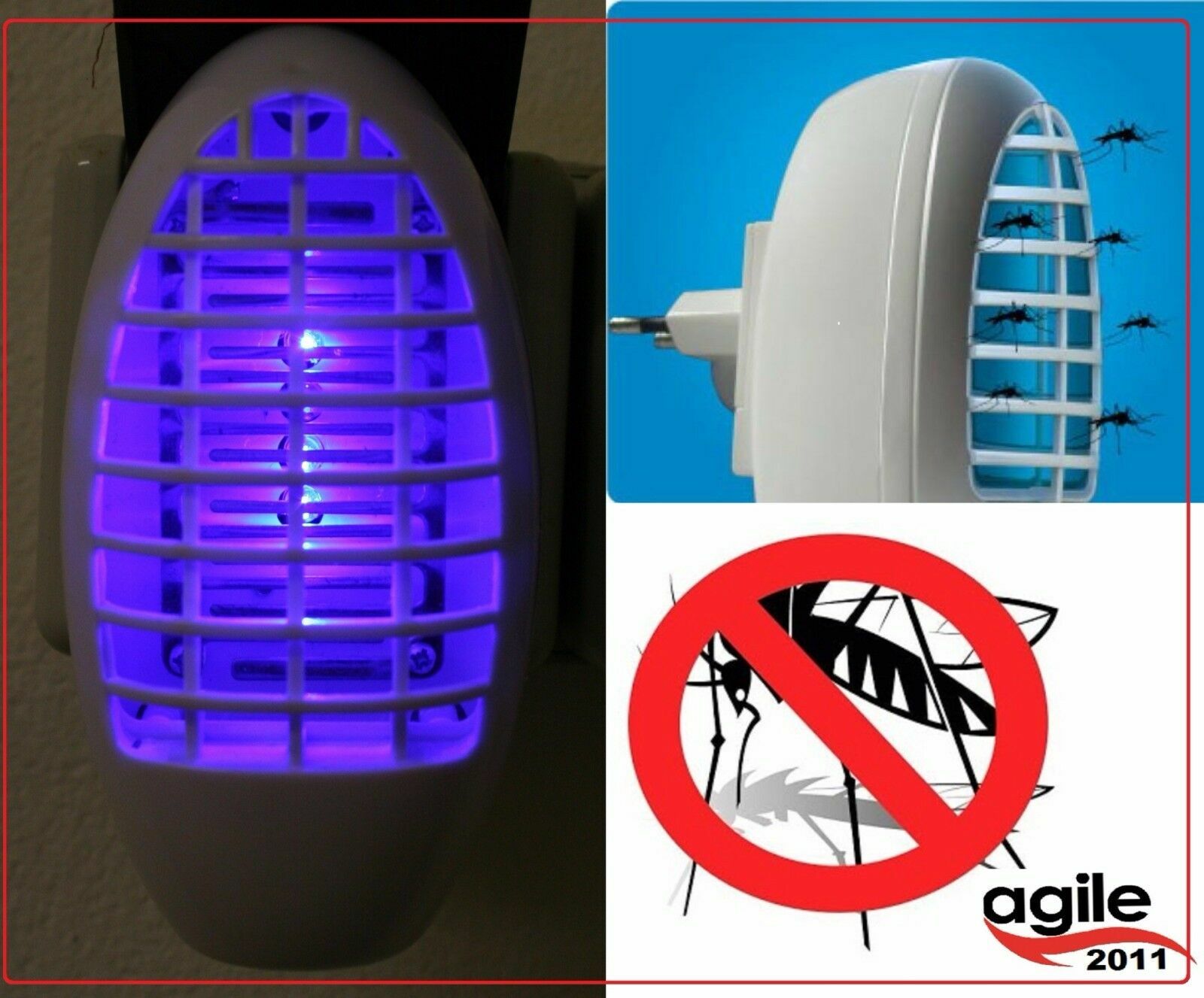 2er Set Mückenstecker mit LED Licht ohne Nachfüllen Mückenschutz Insektenschutz