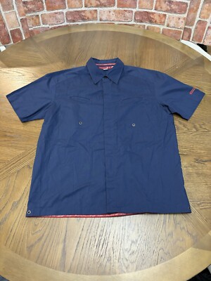 Quiksilver Button Up Shirt Pockets X70 Remain Anonymous Mens Large Blue 