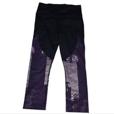 Under Armour crop running legging black and purple graphic print small