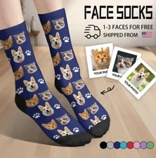 Custom Pet Photo Socks Personalized Pet Socks Custom Dog Socks Custom Cat Socks