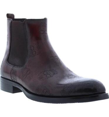 $328 - Robert Graham Big Bang Skull Embossed Wine Chelsea Leather Boot Size 10