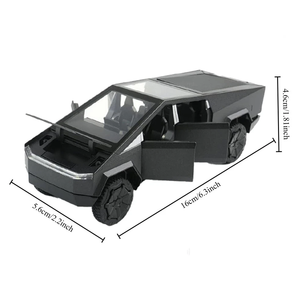 1/32 Scale Tesla Pickup Truck Alloy Car Model Diecast Metal with Sound Light - Image 4 of 4
