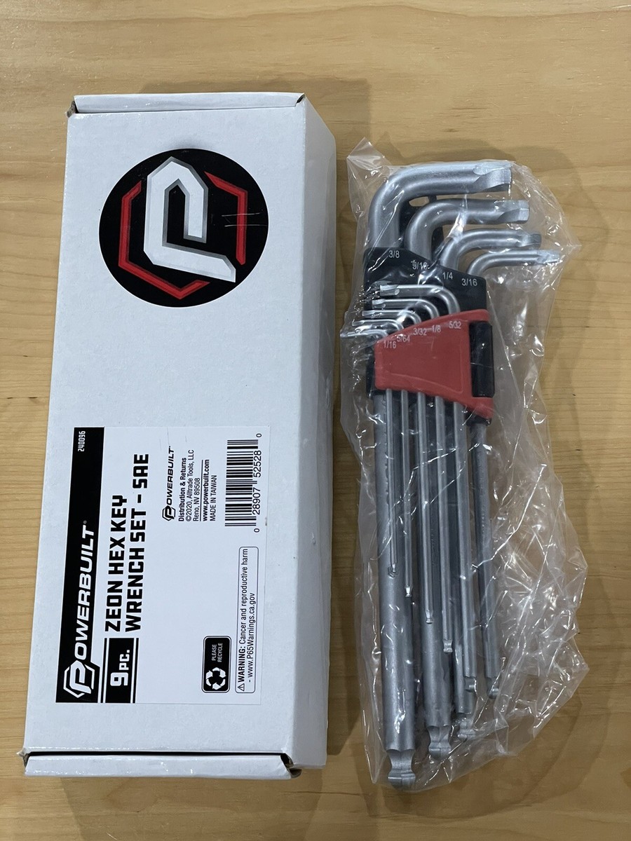 Powerbuilt 9 Piece ZEON SAE Hex Key Wrench Set for Damaged