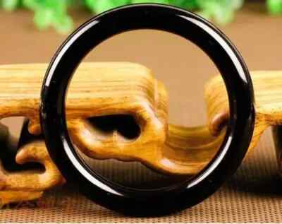 Natural Black Agate Bracelet  Women Bangle  Real Jade Bracelet  Genuine Jade