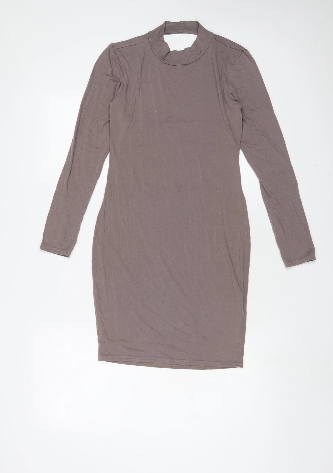 Maglione girocollo Missguided donna beige viscosa bodycon taglia 10