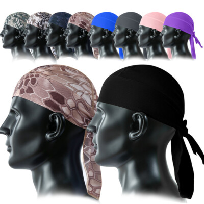 Men Women Do Rag Skull Caps Sweat Wicking Cooling Helmet Liner Sport Bandana
