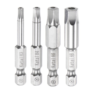 H3-H8 Magnetic Security Pentagon Screwdriver Bit Set 1/4'' Hex Shank 2'' Length