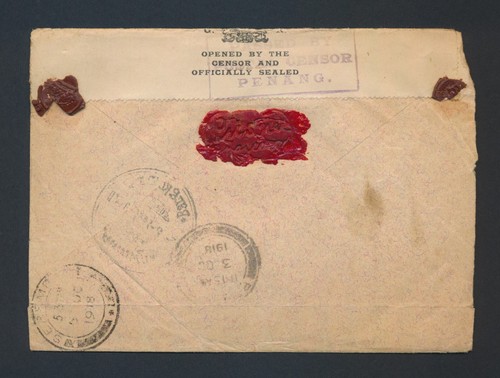 1918 SIAM THAILAND COVER TO SEREMBAN MALAYA, PENANG & STRAITS CENSOR SEALS B1AG2 - Picture 3 of 24