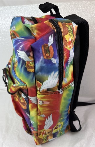 SpongeBob SquarePants Nickelodeon Backpack Kids Size Medium Flying Cheeseburger - Picture 2 of 9