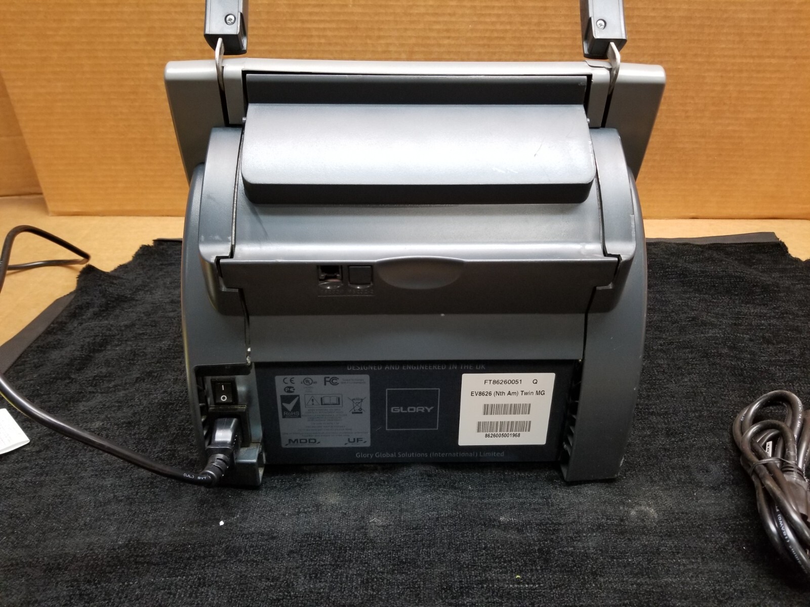 GLORY TALARIS EV8626 Note Currency Counter Bill Cash Money Machine Works eBay