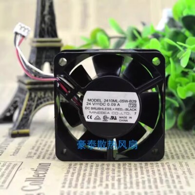 NMB 2410ML-05W-B29 DC24V 0.09A 60*60*25MM 3-Pin Silent Cooling Fan