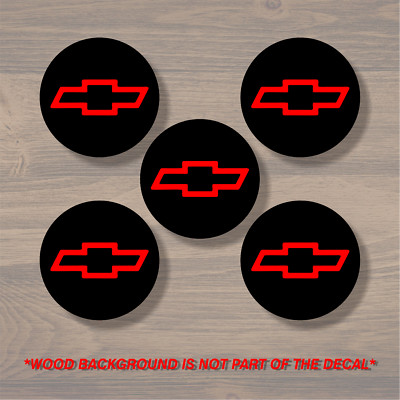 Vinyl Decal Sticker Overlays Fits Chevrolet Chevy Bowtie Wheel Center Cap x5