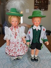 Lot Vintage West Germany Celluloid Molls Dolls 10 Boy Girl In Dancing Costumes