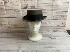 Dobbs Fifth Avenue Gray Pork Pie Fedora Hat - Size 6 5/8