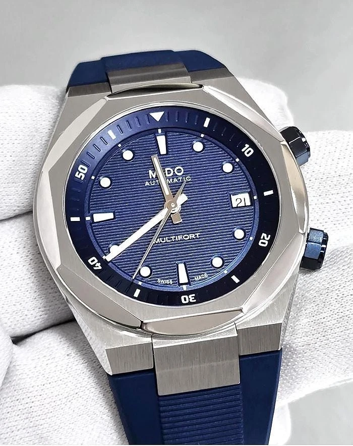 Mido Multifort 8 Two Crowns 40mm Mens Bue dial Watch M047.507.17
