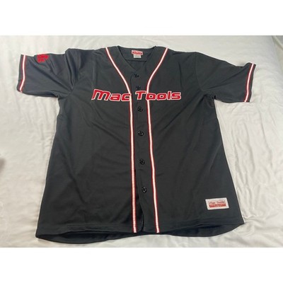 Mac Tools Baseball Jersey Mens XL Black Excellent Embroidered Button Up 38