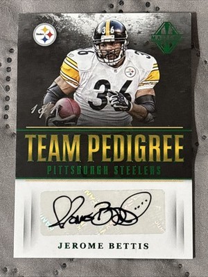 2017 Panini Majestic Team Pedigree Emerald Auto Jerome Bettis 1/1
