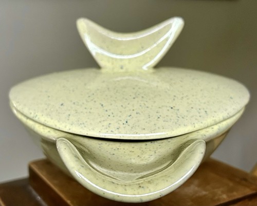 Vintage MCM Glidden Pottery 467 Saffron Speckled Individual Casserole w/Lid RARE - Picture 4 of 10