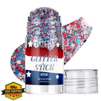 DAGEDA Red White Blue Body Glitter Stick