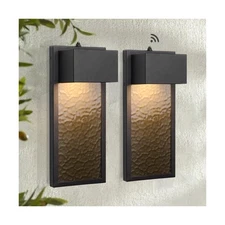 LamQee 2 Packs Modern LED Outdoor Wall Lights Sconces Dusk to Dawn Outdoor Li...