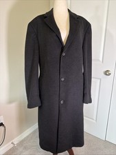 Lauren Ralph Lauren Overcoat Mens 44R Midnight 80 Wool Blend SUPER CONDITION