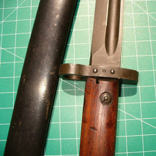 WWII Lithuania Bayonet M24L & Scabbard Pillars of Gediminas Marked
