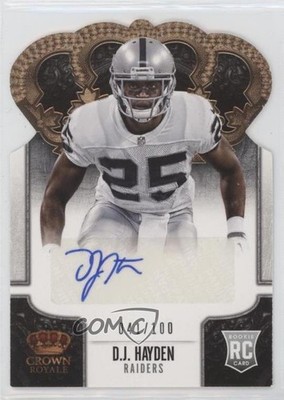 2013 Crown Royale Retail Bronze Die-Cut Signatures DJ Hayden Rookie Auto RC 0r4