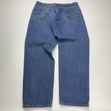 Carhartt Mens Relaxed Fit Medium Wash Jeans 38x32 Blue Workwear B17 DST Pants