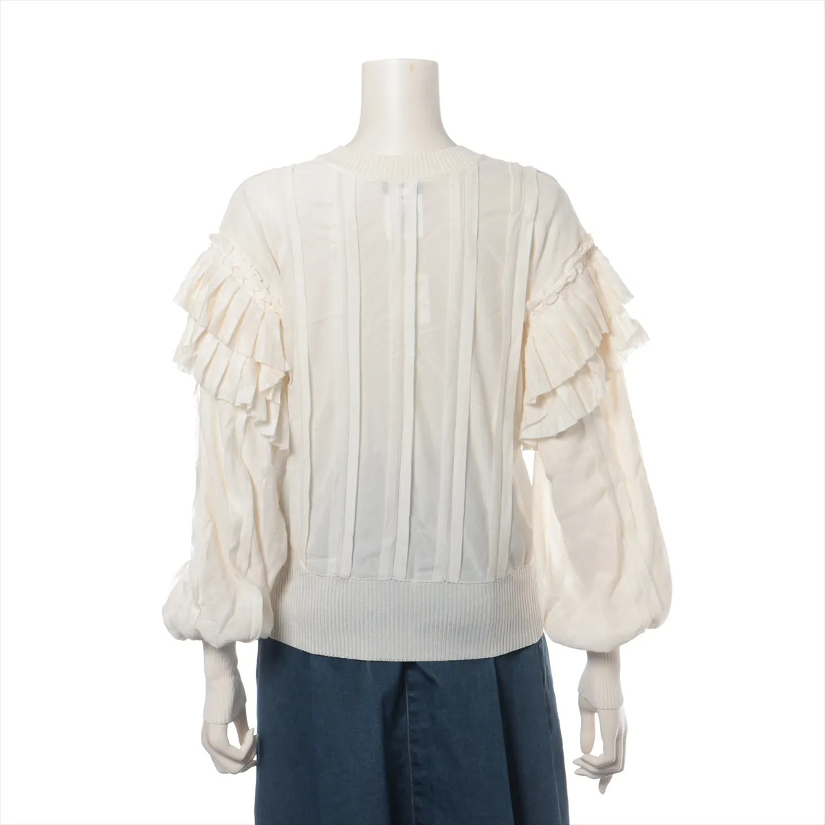 Chanel Coco Button 18 years Rayon × Silk Blouse 34 Ladies' Ivory  P58526K07652 thumbnail 2