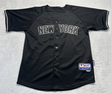 New York Mets MLB Authentic Button Up Jersey Adult Size 48 Black Cool Base #2 